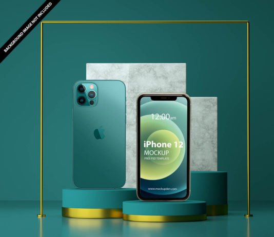 Free iPhone 12 Mockup PSD Template