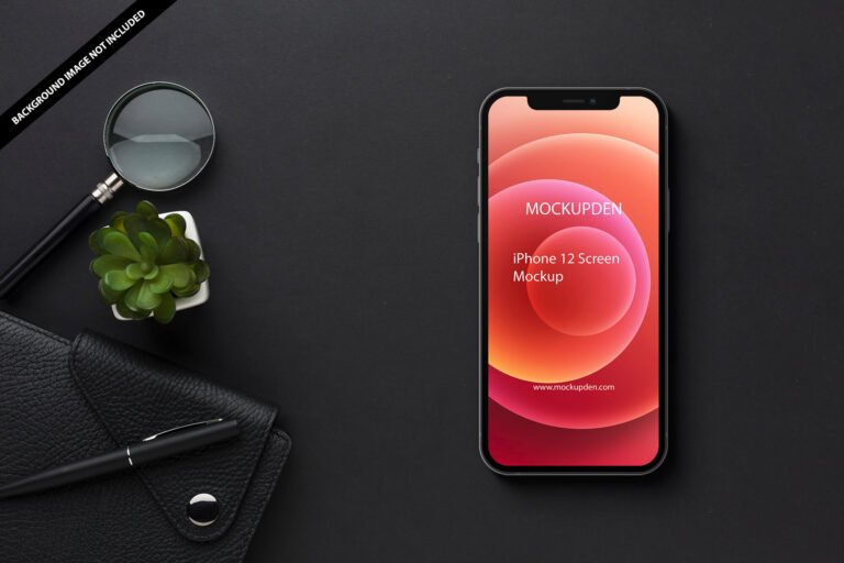 Free iPhone12 Screen Mockup PSD Template