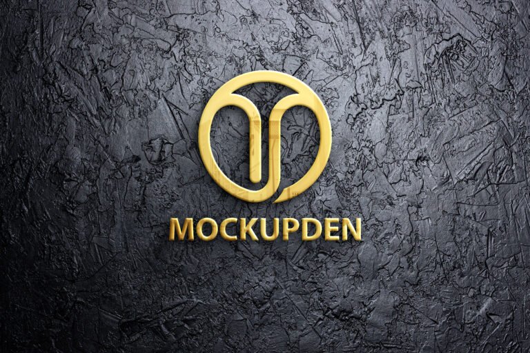 Gold Logo Mockup Free PSD Template