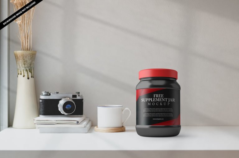 Supplement Jar Mockup Free PSD Template