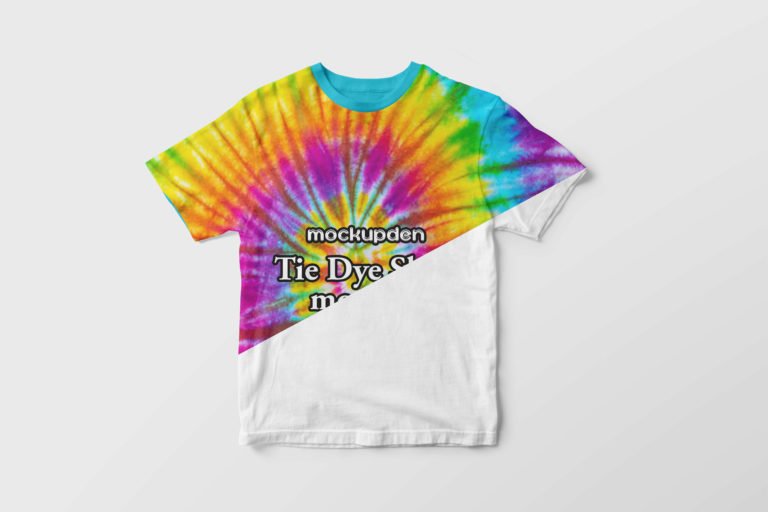 Download Free Tie Dye Shirt Mockup PSD Template - Mockup Den