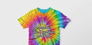 Free Tie Dye Shirt Mockup PSD Template