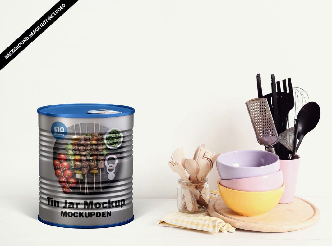 Download Free Tin Jar Mockup PSD Template - Mockup Den