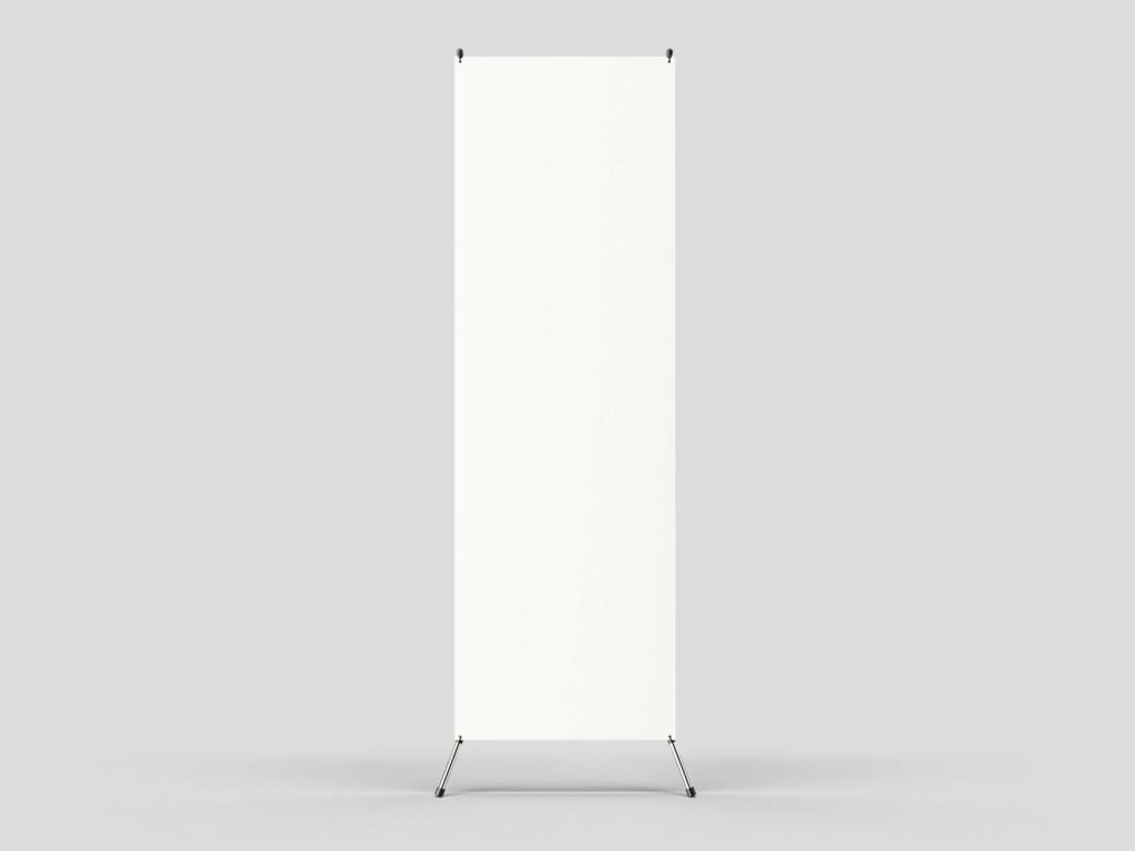 White Free banner Stand Mockup PSD Template