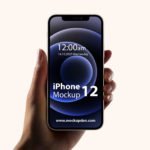Free iPhone 12 in Hand Mockup PSD Template iPhone 12 In Hand Mockup PSD Template