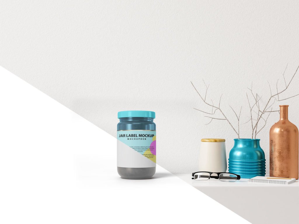 Editable Free Jar Label Mockup PSD Template