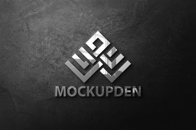 Free Metal Logo Mockup PSD Template