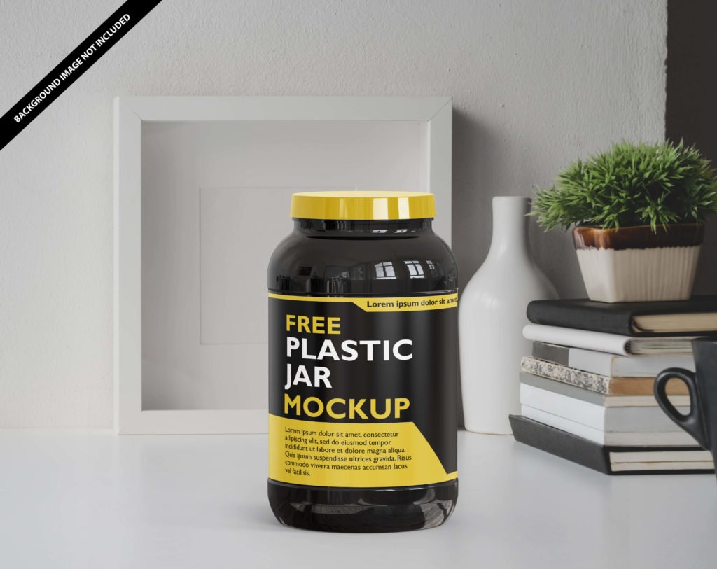 plastic jar mockup free PSD Template
