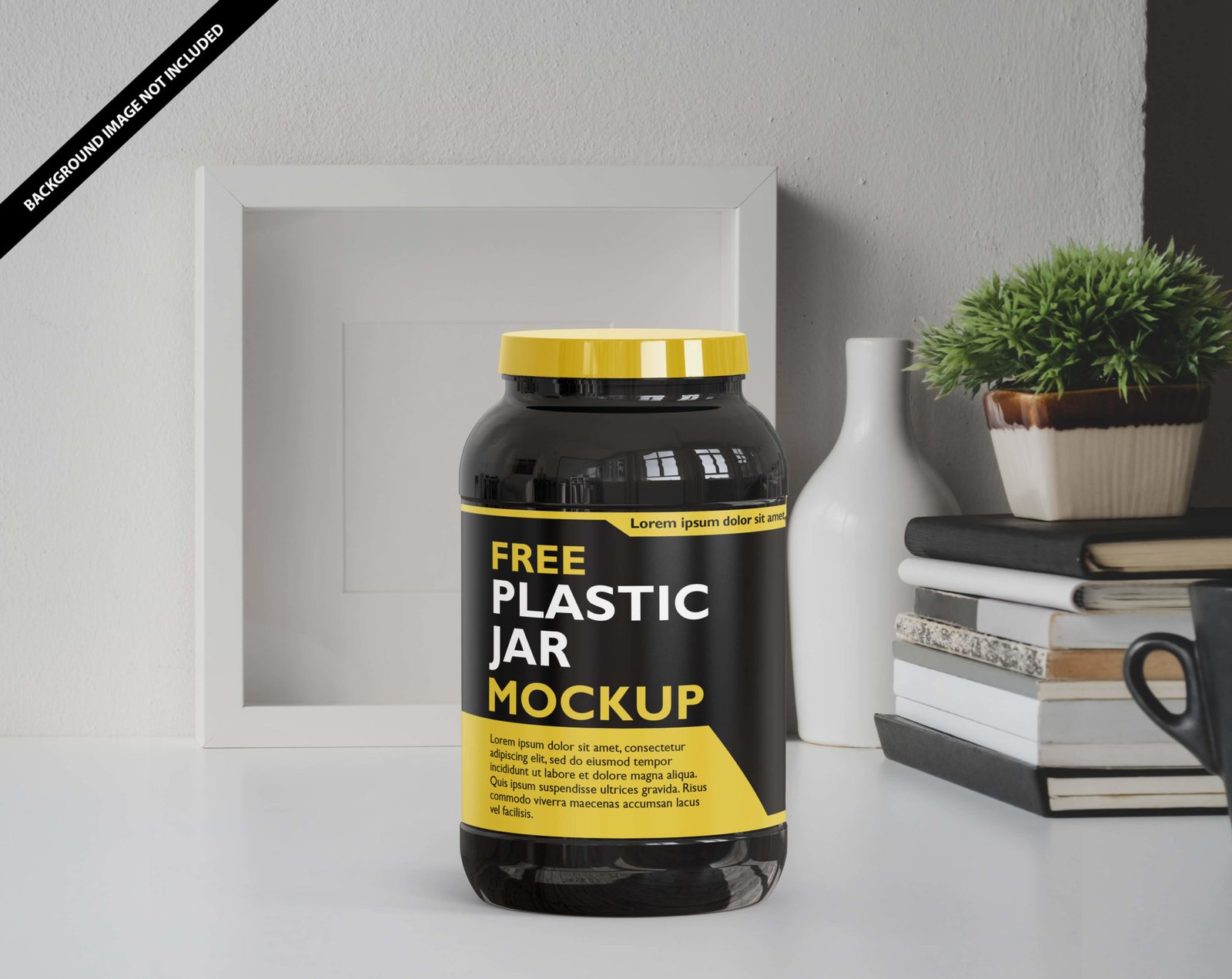 Download Free Plastic Jar Mockup Free PSD Template - Mockup Den