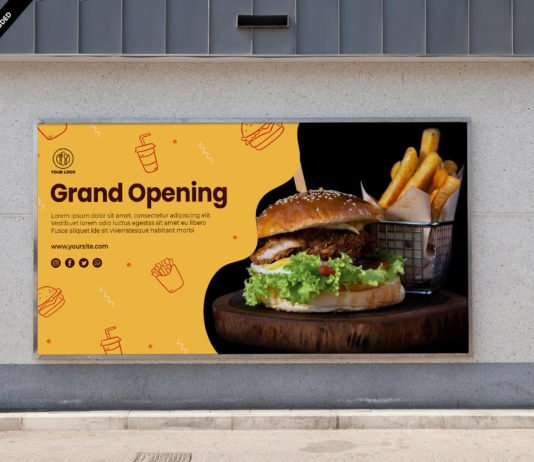 Retractable Banner Mockup Free PSD Template