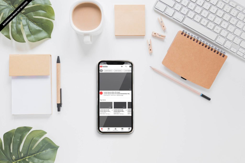Free Youtube Mockup Mobile PSD Template