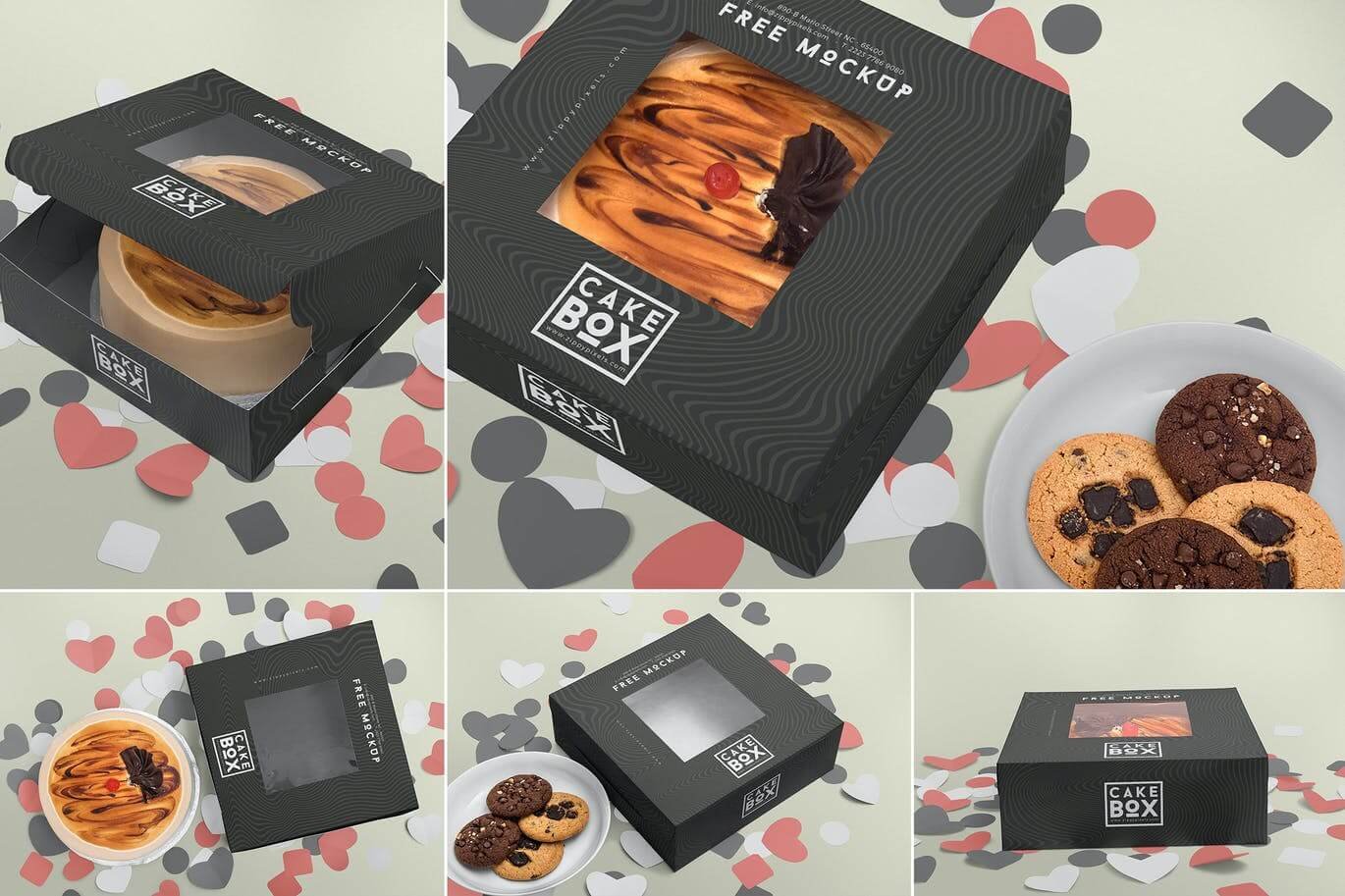 5 Lovely Cake Box Mockups (1)