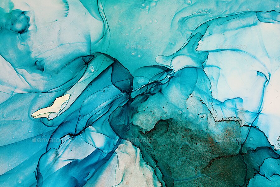 Abstract Art Blue Backgrounds Alcohol Ink