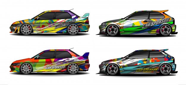 Abstract background vector for racing car wrap design and vehicle livery Premium Vector (1)