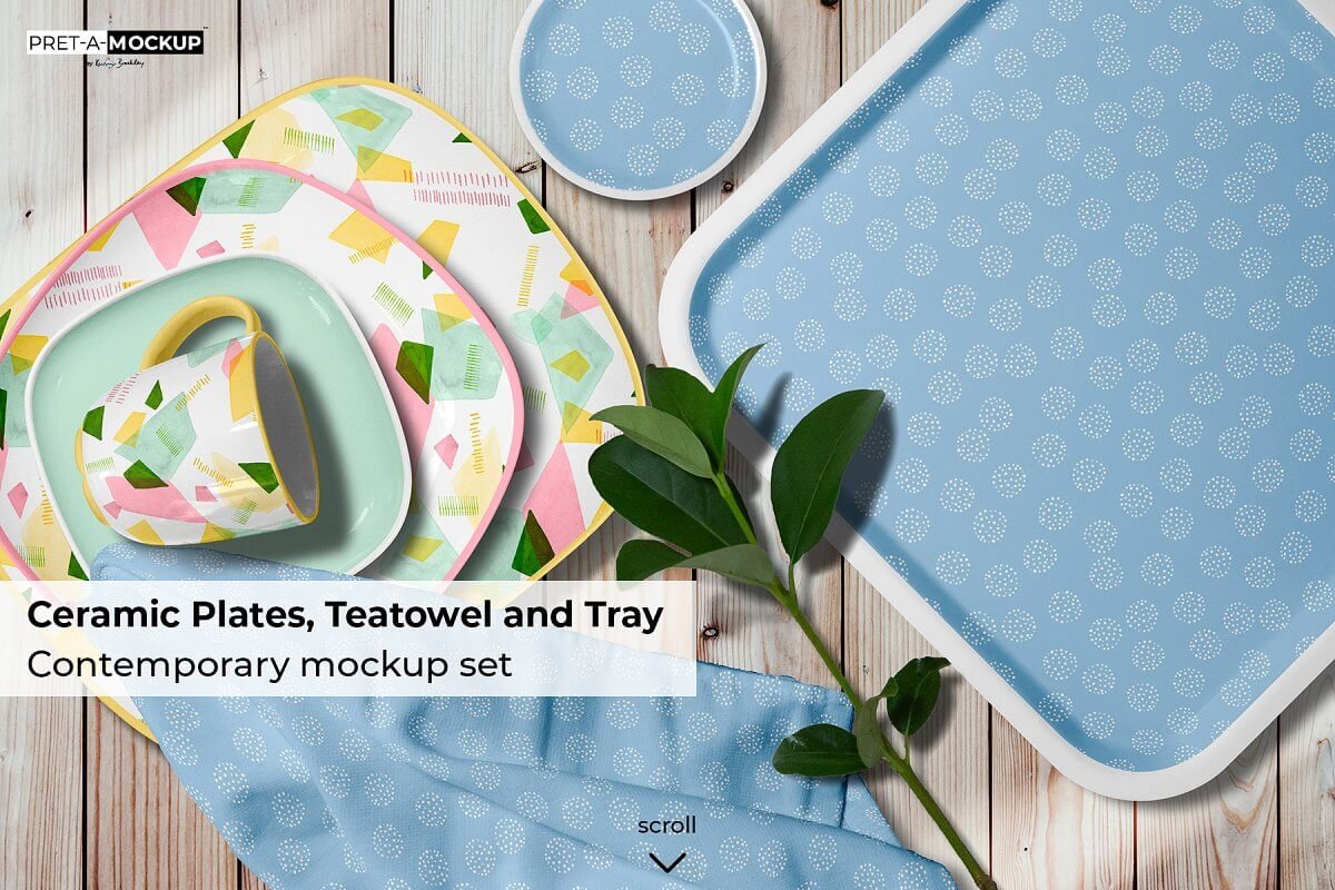 Ceramic Plates & Tray Mockup (1)