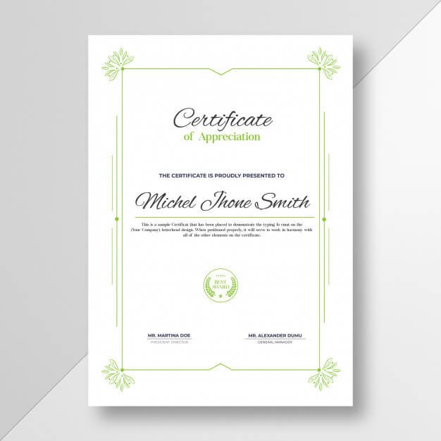 Certificate of appreciation Premium Psd (1)