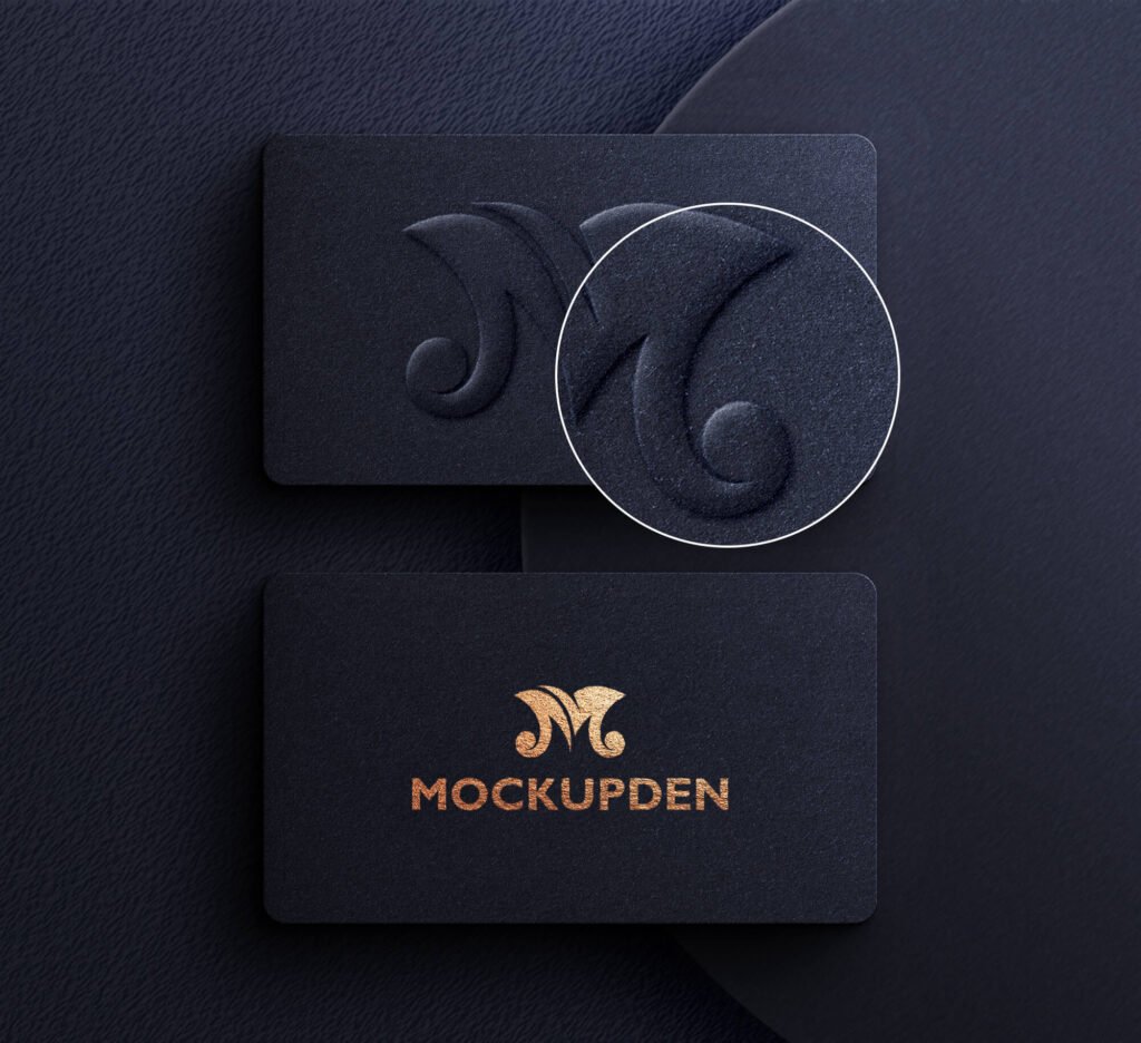 Close Up Of a Free Business Card Logo Mockup PSD Template