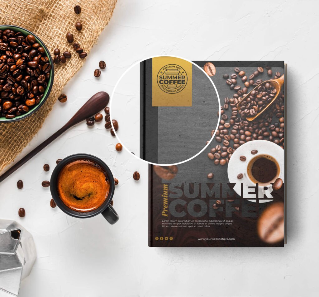 Close Up Of a Free Coffee Table Book Mockup PSD Template