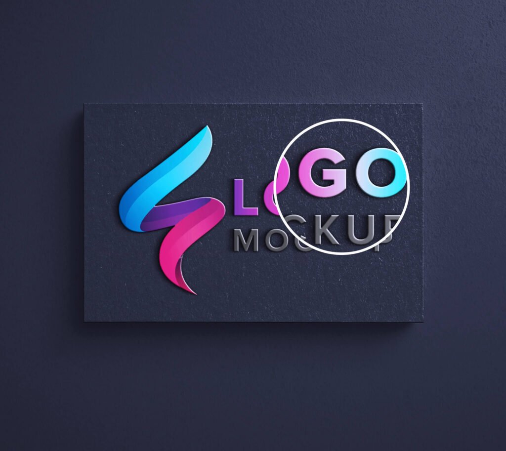 Close Up Of a Free Logo Branding Mockup PSD Template