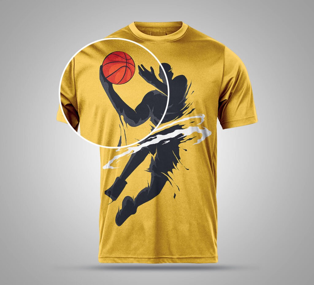 Close Up Of a Free Sports T Shirt Mockup PSD template