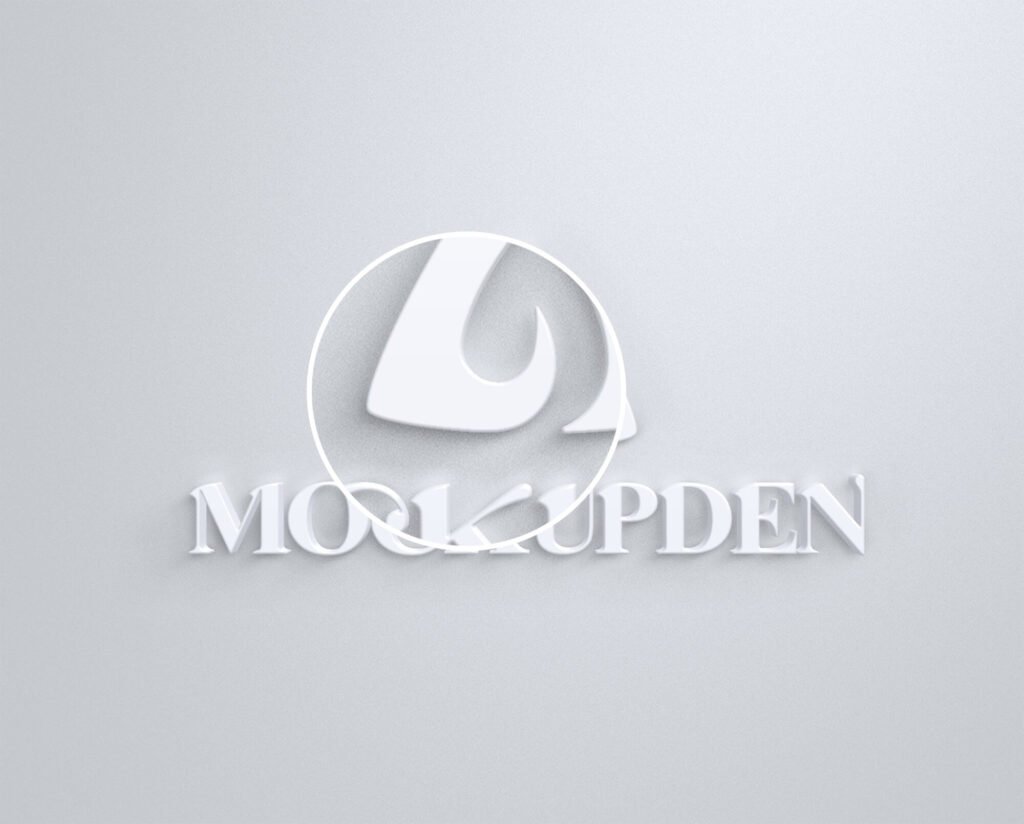 Close Up Of a Free White Logo Mockup PSD Template