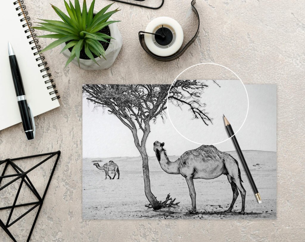 Close Up of a Free Drawing Book Mockup PSD Template