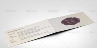 DL Folded Invitation Card Mock-Up