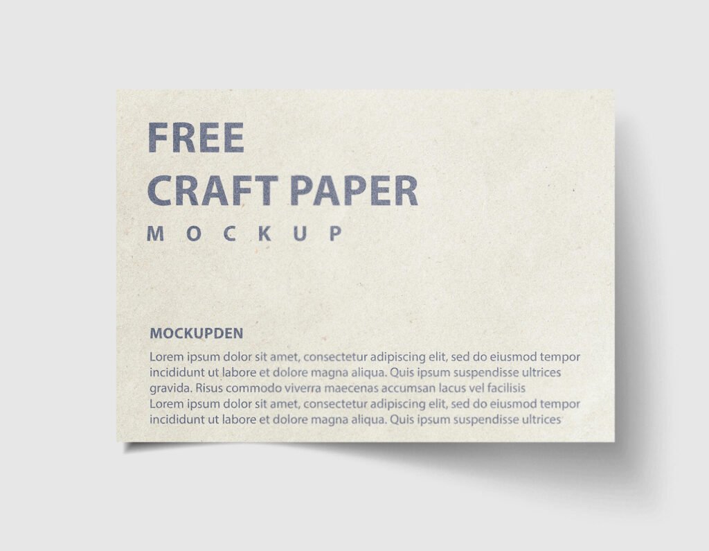 Desgin Free Craft Paper Mockup PSD Template