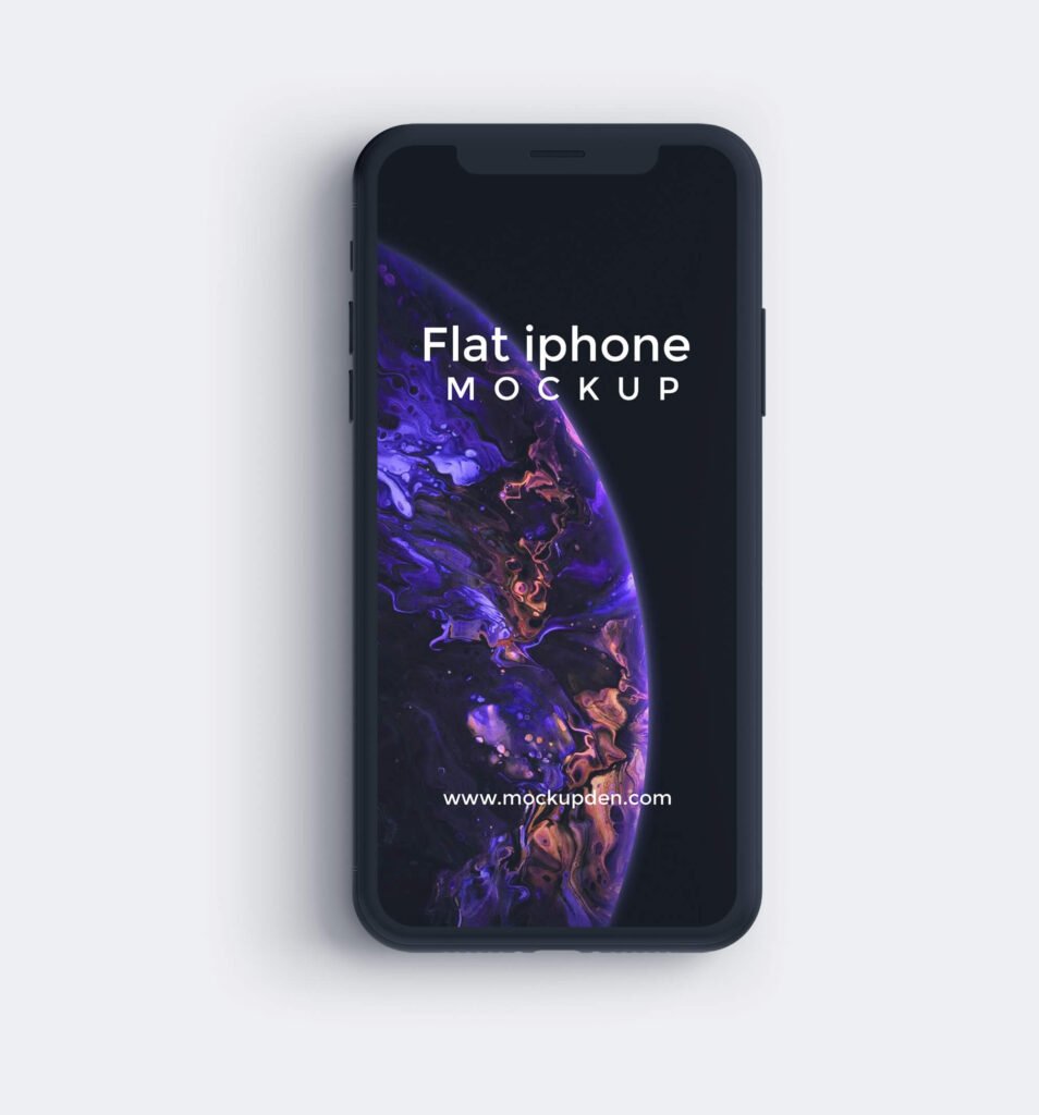 Design Free Flat iphone Mockup PSD Template
