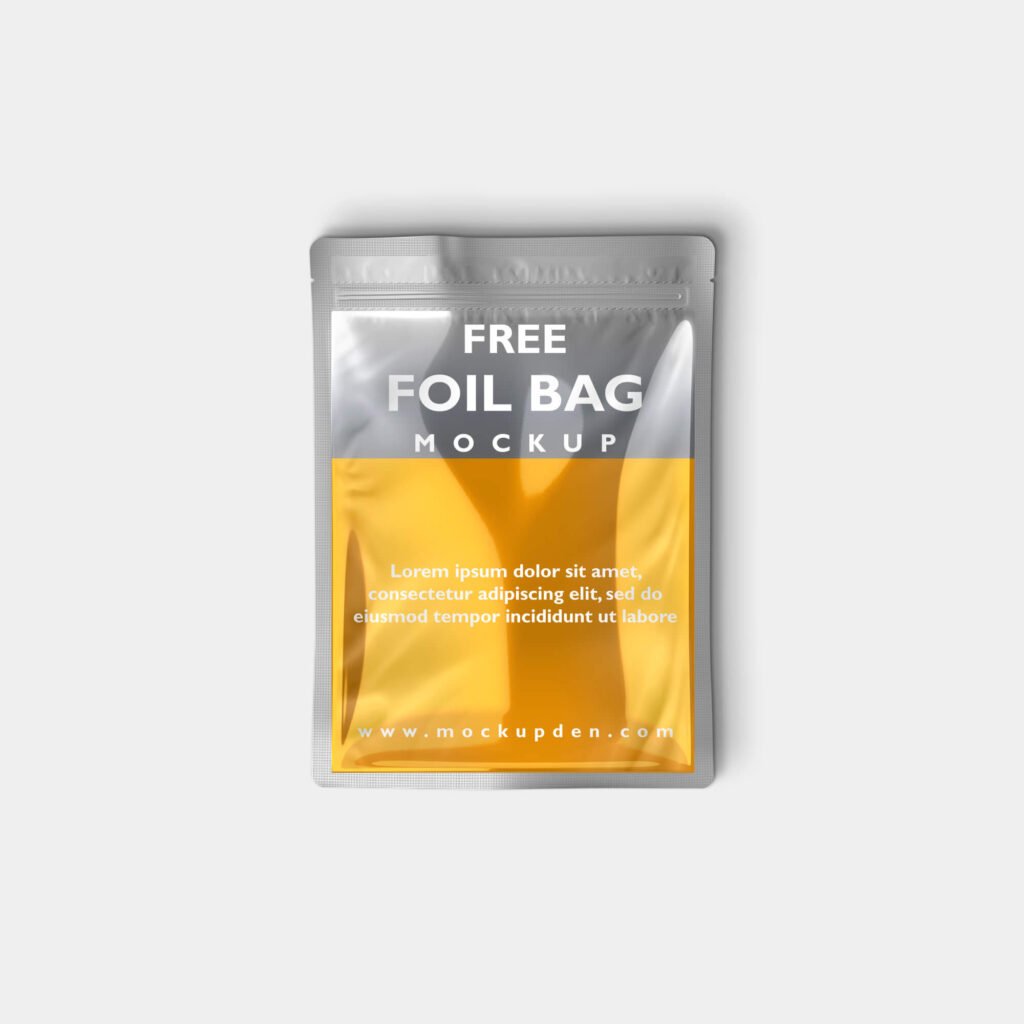 Desgin Free Foil Bag Mockup PSD Template