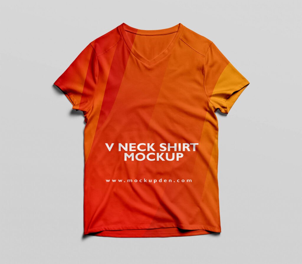 Desgin Free V Neck T Shirt Mockup PSD Template