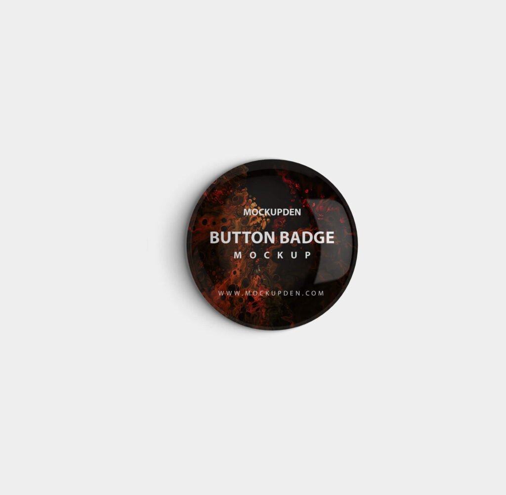 Design Free Button Badge Mockup PSD Template