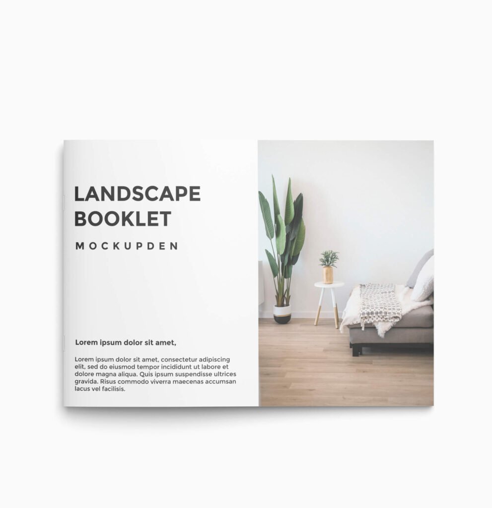 Design Free Landscape Booklet Mockup PSD Template