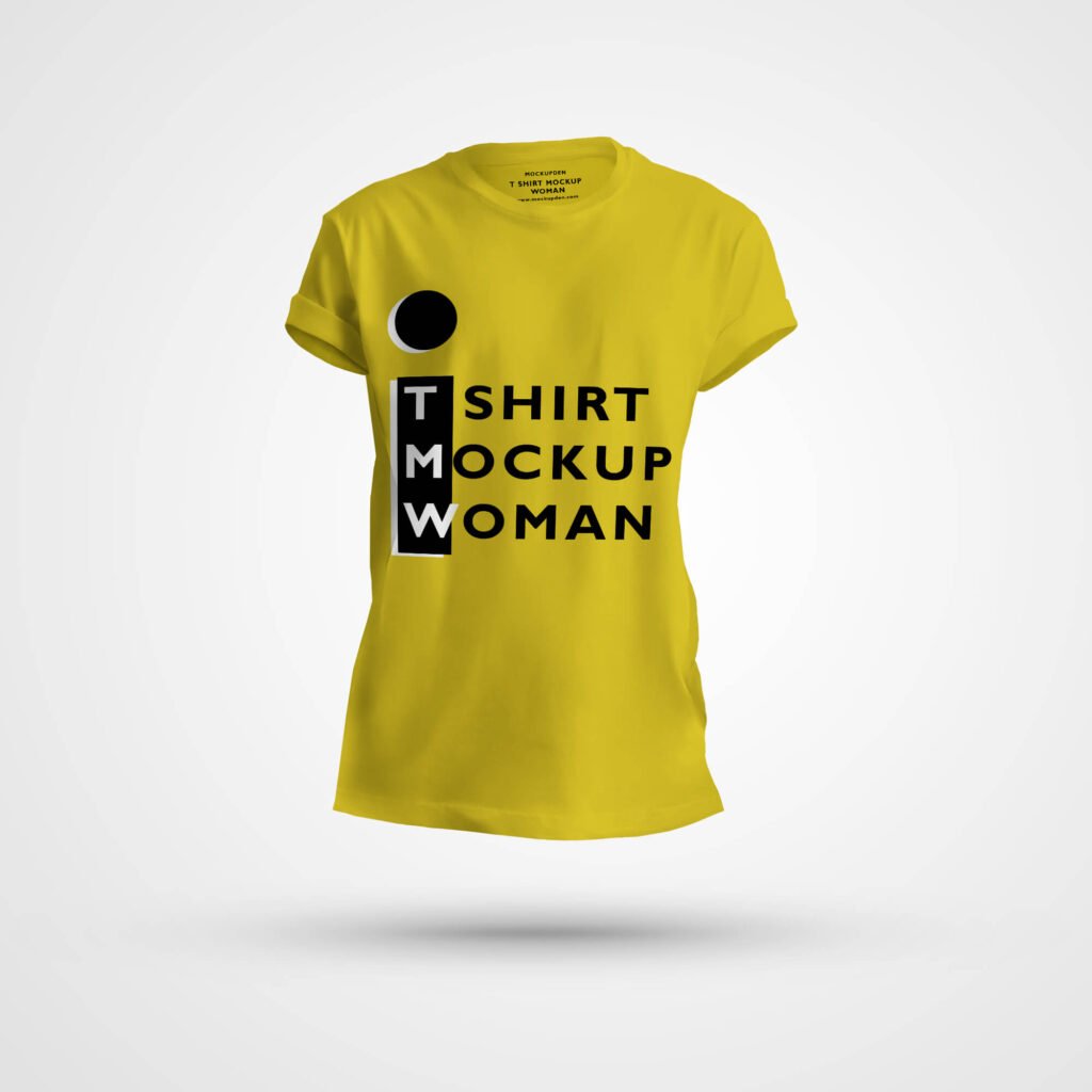 Design Free T shirt Mockup Woman PSD Template