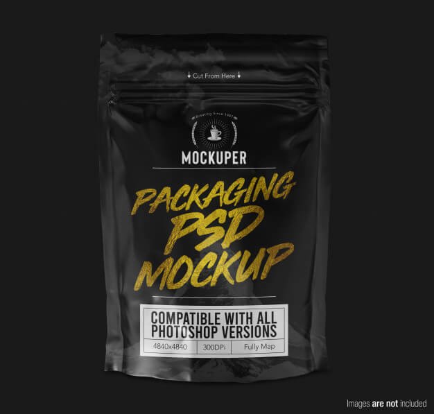 Doypack product packaging mockup front view Premium Psd (1)