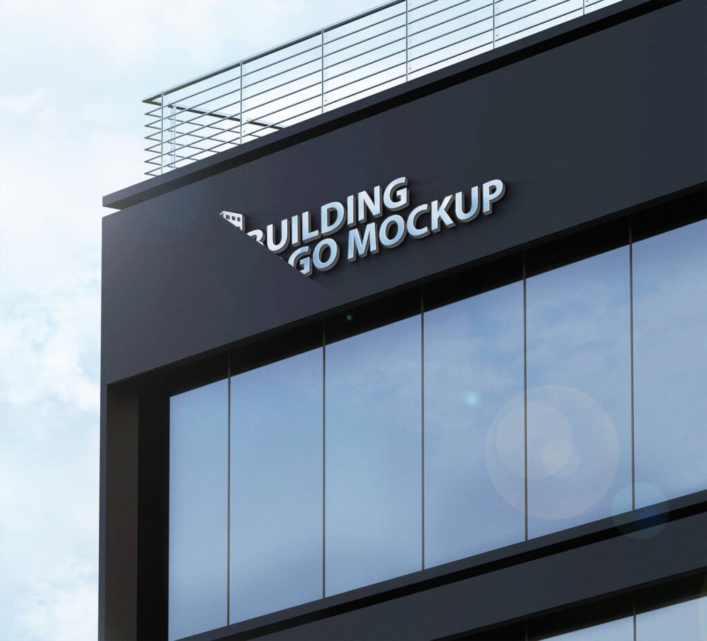 Editable Free Building Logo Mockup PSD Template