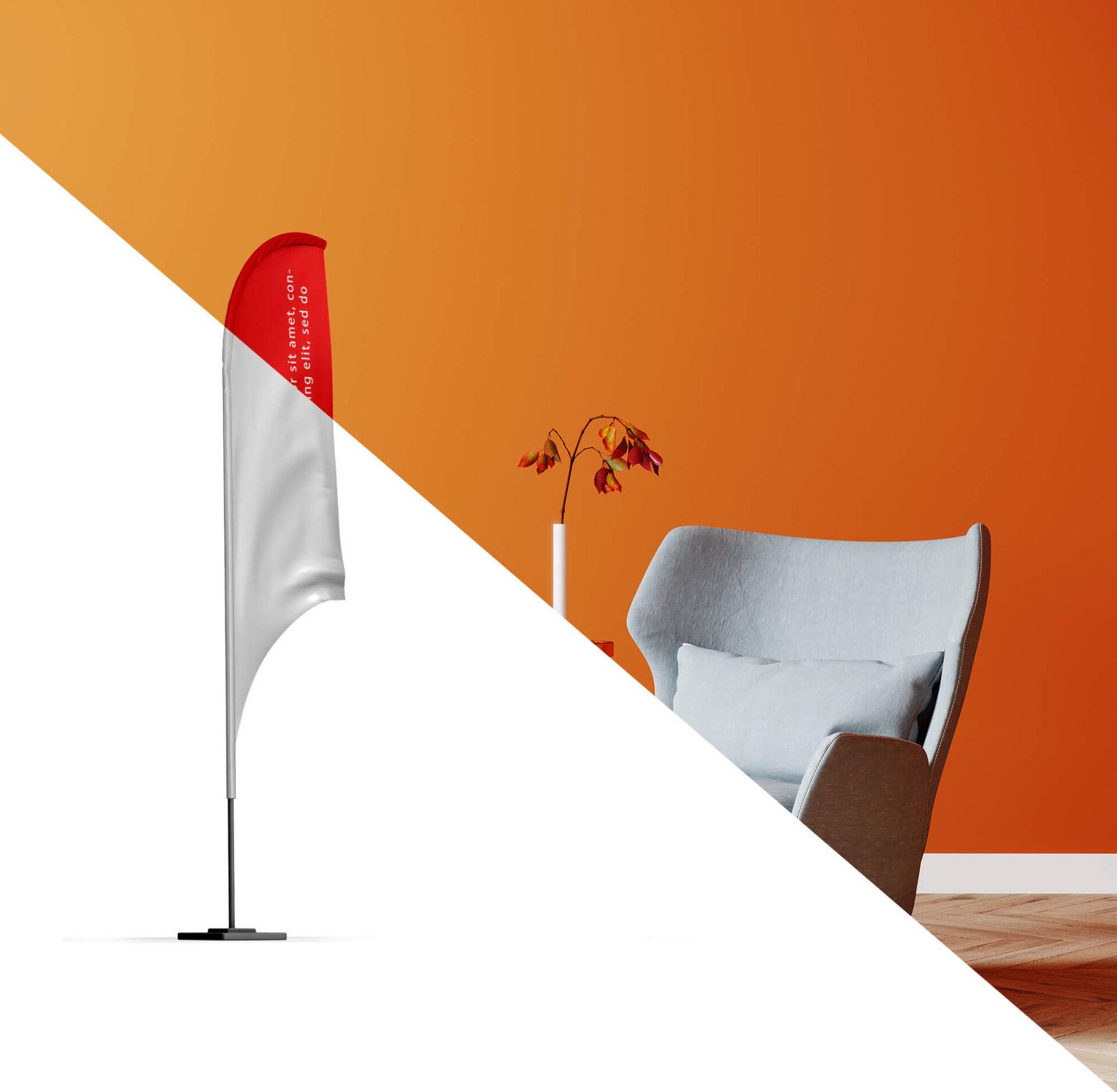 40+ Unique and Trendy Flag Mockup Free PSD &amp; AI Template