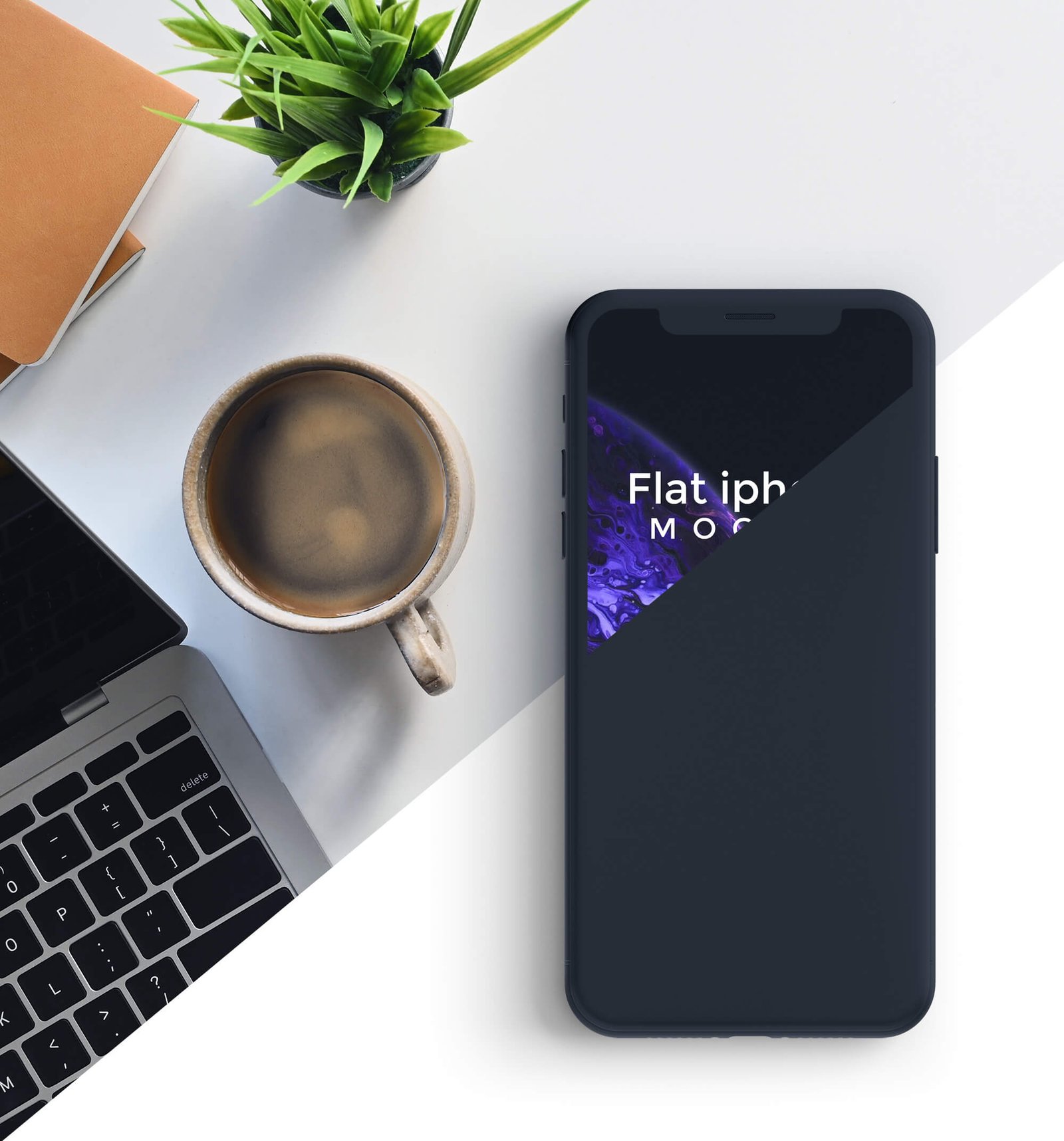 Free Flat iPhone Mockup PSD Template Mockup Den