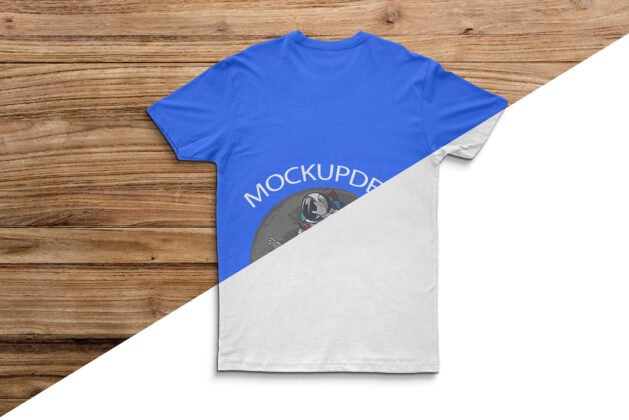 Download Free Navy Blue T Shirt Mockup PSD Template - Mockup Den