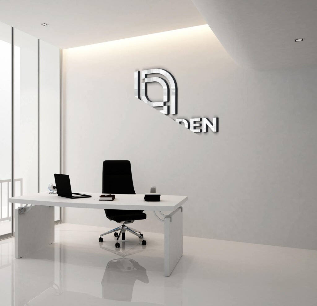 Editable Free Office Wall Logo Mockup PSD Template