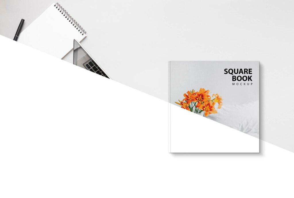 Editable Free Square Book Mockup PSD Template