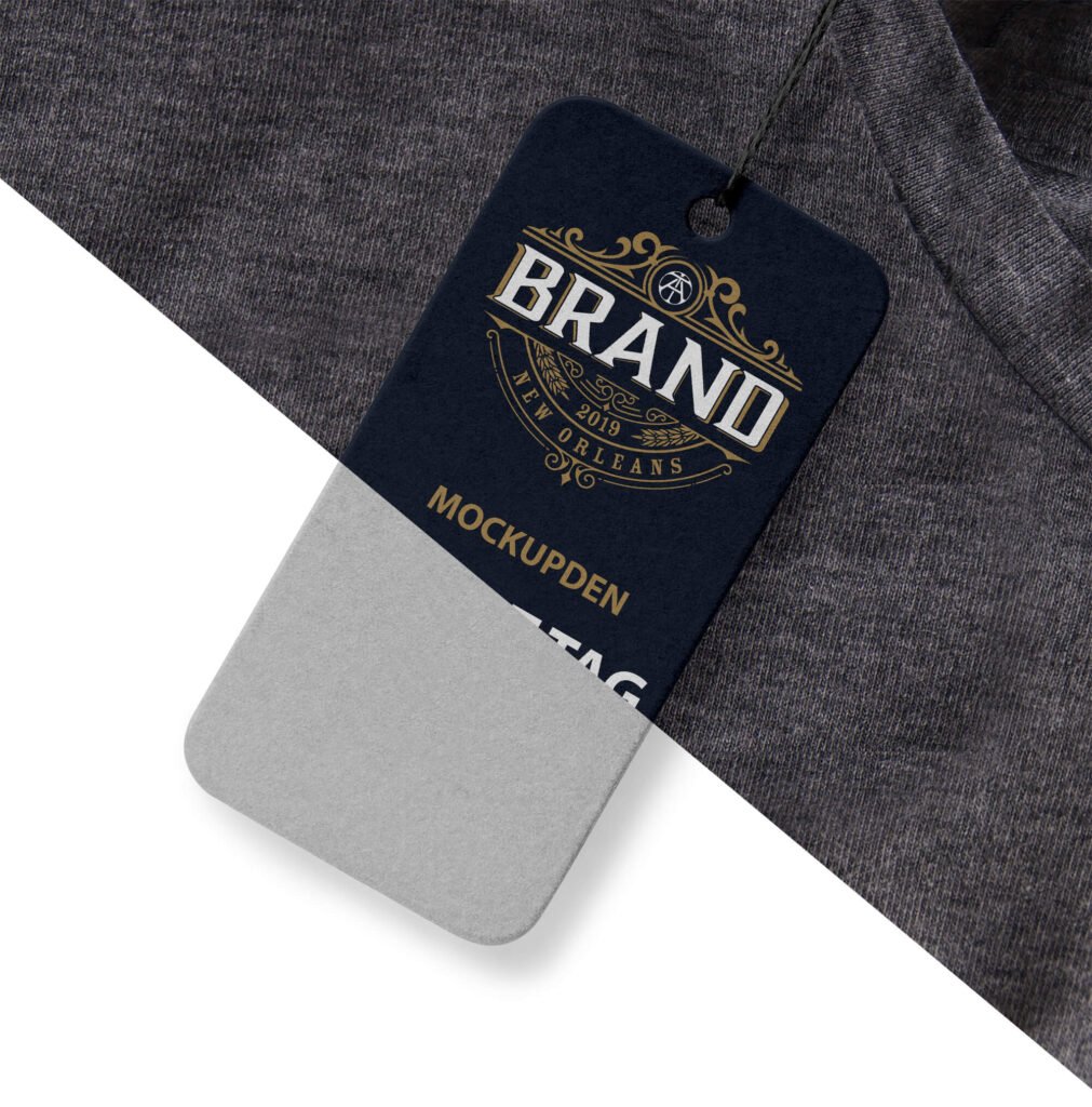 Editable Free T Shirt Tag Mockup PSD Template