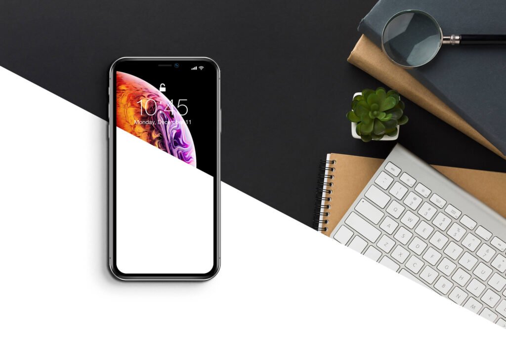 Editable Free iphone x Screen Mockup PSD Template