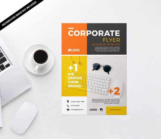 Free A3 Flyer Mockup PSD Template