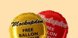 Free Balloon Mockup PSd Template