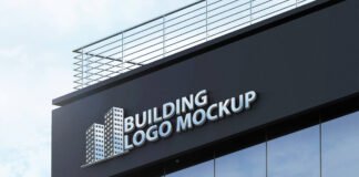 Free Building Logo Mockup PSD Template