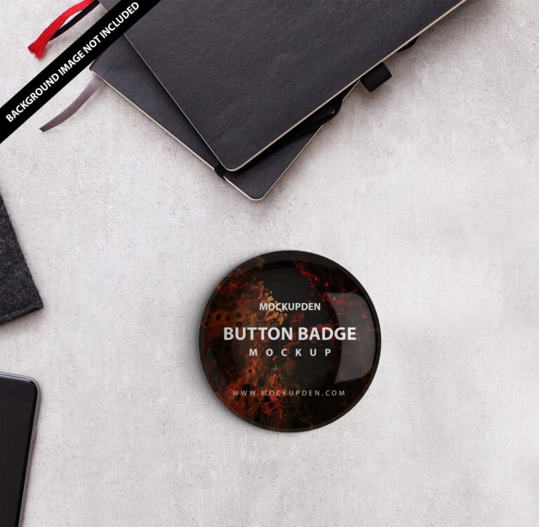 Free Button Badge Mockup PSD Template