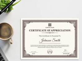 Free Certificate Mockup PSD Template