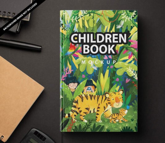 Free Children Book Mockup PSD Template