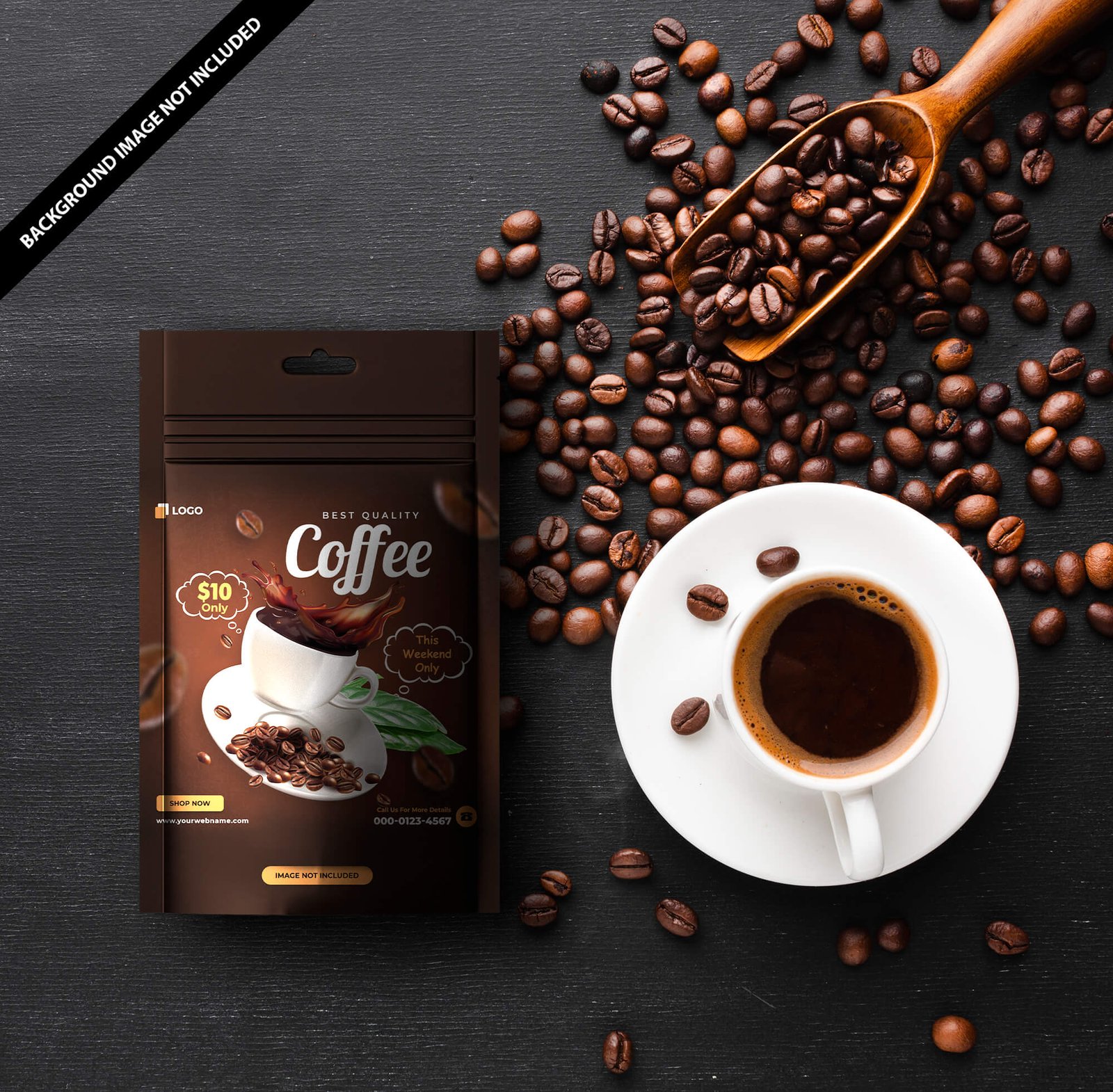 Download Free Coffee Pouch Mockup PSD Template - Mockup Den